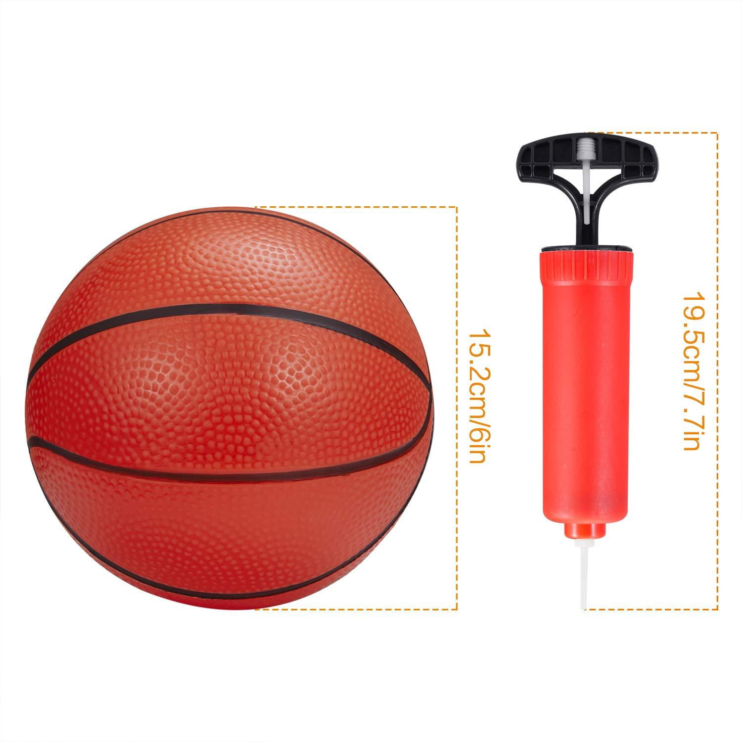 BESTTY 6 Inches Colorful Toddler Kids Replacement Mini Toy Basketball Rubber Baketball for Kids 5 PCS with 1 Air Pump Teenager Basketballs 