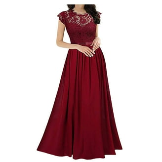 Leesechin Women's Bridesmaid Dresses Mesh Lace Long Sleeve Wedding Wedding  Dress Evening Dress Long Dress - Walmart.com