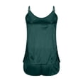 thumbnail image 4 of Sling Pajama Set for Women, Solid Color Sleeveless Round Neck Matching Top and Shorts, Hand Wash Cold, All-Season Lingerie Set, 4 of 8