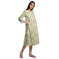 thumbnail image 3 of Moomaya Cotton Sleepwear For Ladies Printed Round Neck Button Placket Nightdress, 3 of 6