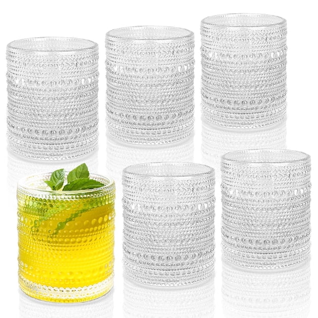 Vasos de cóctel JPPSUJJ Honail Vintage, 300 ml, juego de 6, transparentes