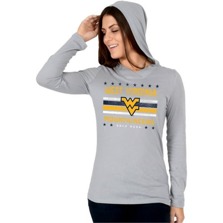 West Virginia Mountaineers Brass - Women's Gray West Virginia Mountaineers Stars and Stripes Pullover Hoodie