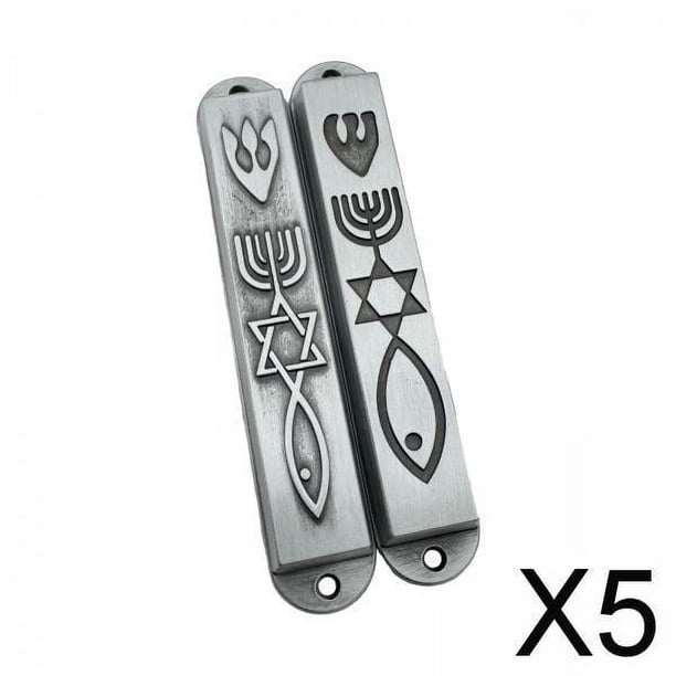 2 Piezas de Puerta Mezuzahs de Metal, Mesiánico, Regalos Decorativos Modernos de Inauguración de La Casa, Arte de La Pared de La Casa, Decoración piezas