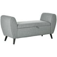 thumbnail image 2 of HOMCOM Modern Upholstered Ottoman Bench with Storage, Light Gray, 2 of 9
