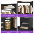 thumbnail image 6 of Homieasy 6-9 FT Closet System with Corner, Walk in Closet System with 6 Drawers, 6 Hanging Rods, and Open Storage Shelves, L-Shaped Heavy Duty Wardrobe Closet for Bedroom/Closet/Apartment, Black, 6 of 8