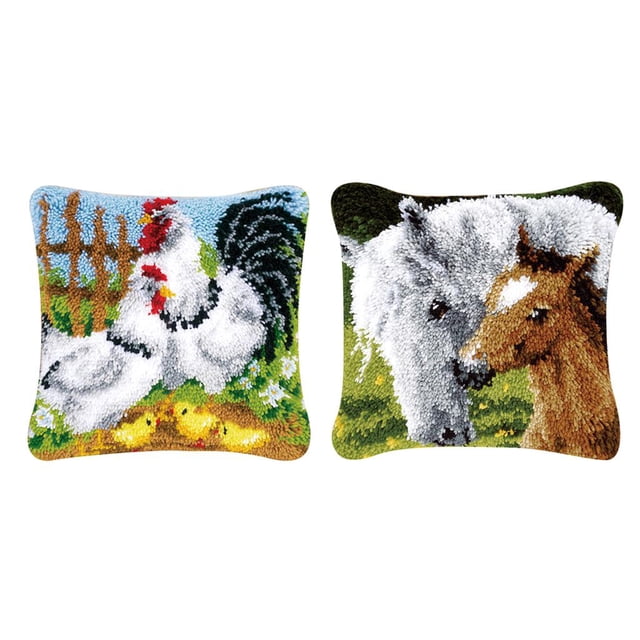 2x Kits de pestillo Zulema para fabricación de alfombras de cojín DIY con patrón impreso