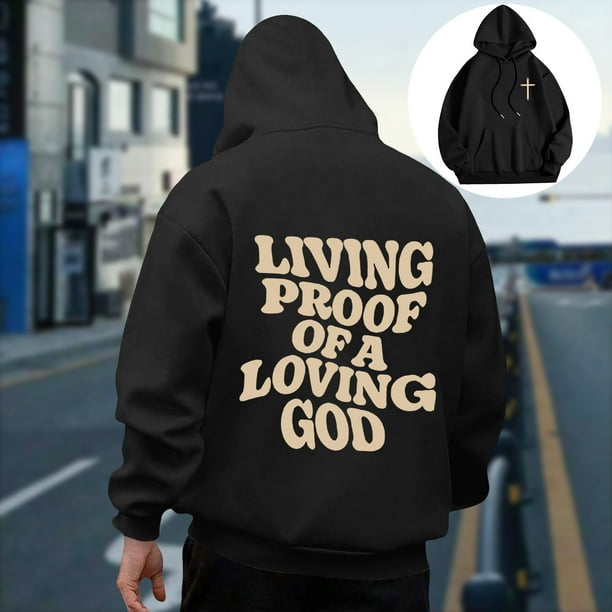 Sudadera con capucha para hombre, informal, a la moda, con estampado, de manga larga, con bolsillo, de poliéster
