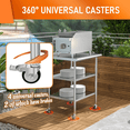 thumbnail image 3 of LiviNest Stainless Steel Work Table 24x36 Inches: Heavy Duty Metal Utility Cart with 2 Adjustable Shelves & Wheels - Commercial Kitchen & Outdoor BBQ Prep Station for Home & Restaurant Use, 3 of 5