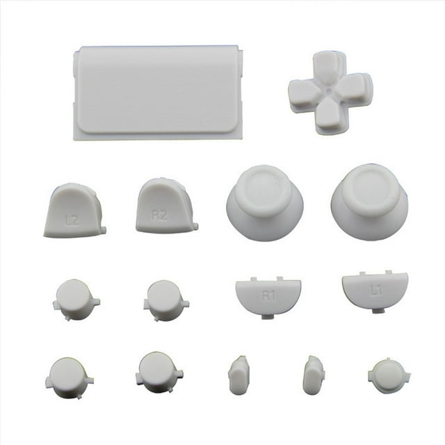 Flmtop 15Pcs/Set Replacement Parts Solid Color Buttons Kit for PS4 Controller Gamepad