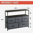 thumbnail image 3 of WLIVE Dresser TV Stand for Bedroom, Entertainment Center with 5 Fabric Drawers, Media Console Table with Open Shelves for TV up to 45 inch for Living Room, Entryway, Dark Grey, 3 of 14