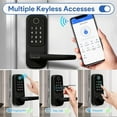 thumbnail image 2 of Smart Door Lock,5-in-1 Keyless Entry Door Lock with Handle,Keypad Door Lock Support WIFI & APP Control,Biometric Fingerprint Digital Door Lock for Front Door Hotel Office Home(Black), 2 of 6