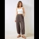 thumbnail image 4 of Pantalones Anchos y Holgados para Mujer, Estilo Palazzo Harén, Informales, con Cintura Elástica y Bolsillos. Café L, 4 of 10