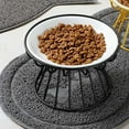 thumbnail image 4 of Cat And Dog Bowl Pet Feeding Dish Metal Raised Stand Cat  Anti-Slip Food Bowl Water Feeder Cat Elevated Feeder Neck Pet Ceramic Bowl Black Raised Stand, 4 of 10