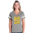 thumbnail image 1 of Womens Emoji Group Football V-Neck T-Shirt, 1 of 5