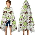thumbnail image 3 of Green Football Monogram Pattern Hooded Bath Towel，60"x35" for Ages 3 To 12 Kids, Quick Dry Lightweight Soft Microfiber Hood Beach Towel Cover Up for Kids, 3 of 7