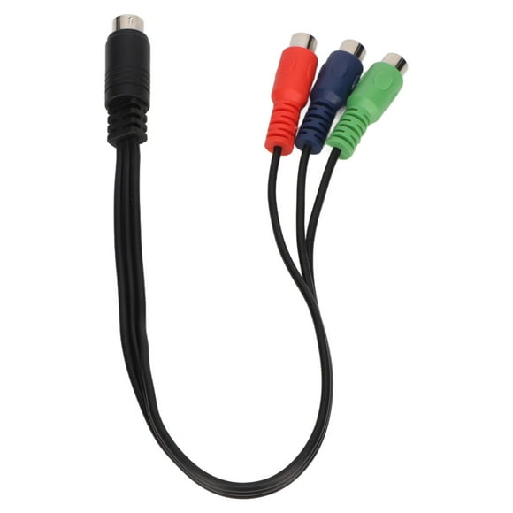 MINI DIN 9 Pin Male To 3  Female Cable, Flexible 11.8in Unveuniversal Red Green Blue MINI DIN 9 Pin To 3  Cable  For Video Equipment