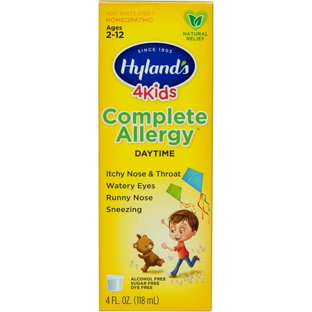 Hyland's 4 Kids Complete Allergy Relief Syrup, Natural Indoor and Outdoor Allergy Relief, 4 (Best Outdoor Allergy Medicine)