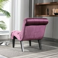 thumbnail image 3 of Tcbosik Living Room Chair, Modern Accent Chair, Upholstered Armless Chair with Button Tufted Back, Single Sofa Chair for Bedroom, Purple, 3 of 9