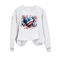 thumbnail image 5 of GaThRRgYP Casual Crew Neck Long Sleeve Top Women Everyday,Ladies Long Sleeve Round Neck Independence Day Casual Printed Top White XXL, 5 of 5