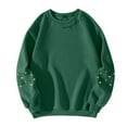 thumbnail image 4 of Women Tops Women's Long Sleeve Sweatshirt Casual Crewneck Loose Fit Pullover Fleece Tops, Christmas Print Design, Comfortable and Warm Apparel,Green,L, 4 of 4