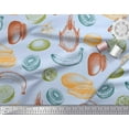 thumbnail image 3 of Soimoi Blue polyester Crepe Fabric Mix Fruits Decor Fabric Printed Yard 42 Inch Wide, 3 of 3