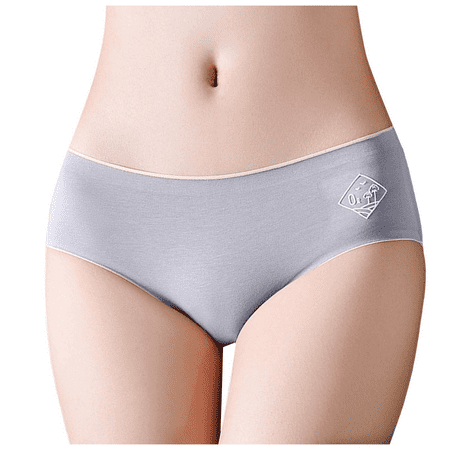 Fulorrnie Underwear for Women Comfort Hiphuggers Breathable Cute Panties Seamless Waist Elastic Panty Blue L