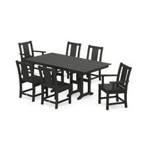 POLYWOOD® Prairie 7-Piece Farmhouse Dining Set in Black