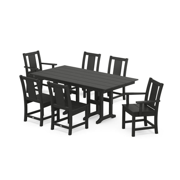 POLYWOOD® Prairie 7-Piece Farmhouse Dining Set in Black