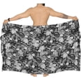 thumbnail image 4 of LA LEELA Men's Standard Beachwear Sarong Pareo Wrap One Size Tropical, Black Summer Vacation Party, 4 of 5