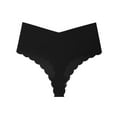 thumbnail image 3 of HVOBTTY High Waisted Soft Underwear for Women, Womens Underwear, Women's Low Waisted Adhesive Belt Invisible Seamless T-thong Thong Briefs Black, M, 3 of 4