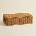 thumbnail image 3 of Lazsy Rattan Storage Box with Lid   Rattan Storage Box Rectangular Lidded Wicker Basket for Tabletop, Bedside Table, Dark Brown, 3 of 10