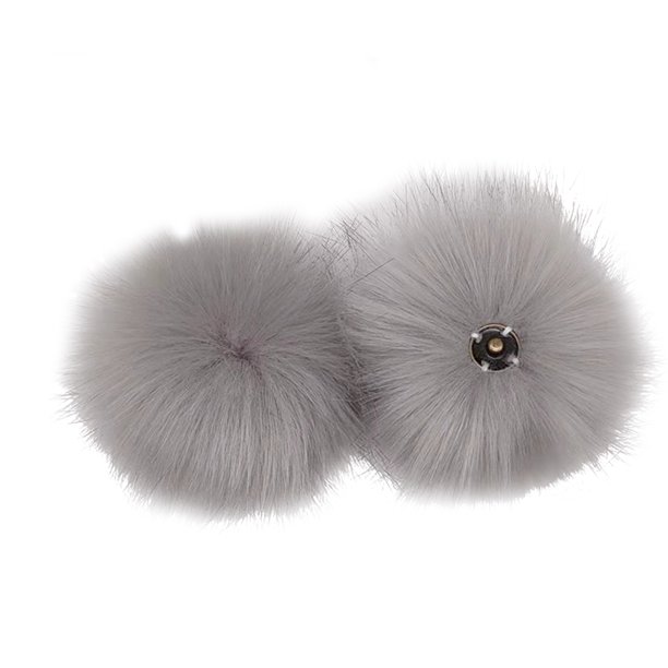 Naiovety Faux Balls Pompones Sombreros de invierno Bufanda Gorros Tejidos Bola de pelo Fiesta hecha a mano Ropa de felpa Bolsa Suministros blanco Artesanía gris Naiovety HA059883-03