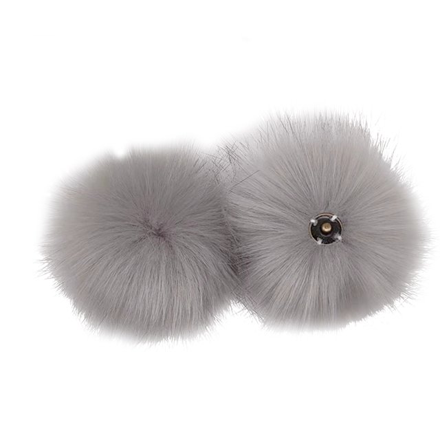 Inteprter Faux Balls Pompones Sombreros de invierno Bufanda Gorros Tejidos Bola de pelo Fiesta hecha a mano Ropa de felpa Bolsa Suministros blanco Artesanía gris Inteprter HA059883-03