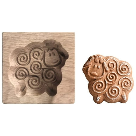 

YIHNDIS Wooden Biscuit Mold 3D Embossing Craft Stamp Molds Baking Tools for Thanksgiving Christmas Pinecone Windmill Trojan Cat Biscuit Squirrel Rose Rabbit Diy Baking Moulds (X One Size)