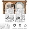 thumbnail image 5 of Grey Coastal Kitchen Towels Set of 2, Ocean Coral Starfish Shell Modern Sea Absorbent Dish Towels for Kitchen, Microfiber Hand Towel, Quick Drying Tea Towel for Cleaning Decorative Dishcloths, 5 of 7