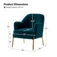 thumbnail image 7 of Velvet Upholstered Accent Chair Metal Legs Curved Backrest Lounge Home Armchair Bedroom Adult Teal, 7 of 7