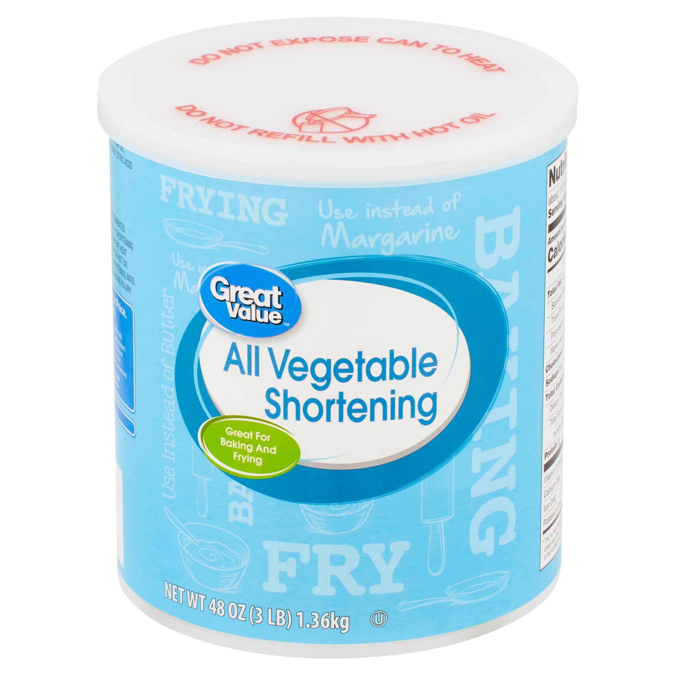 Great Value All Vegetable Shortening, 48 oz