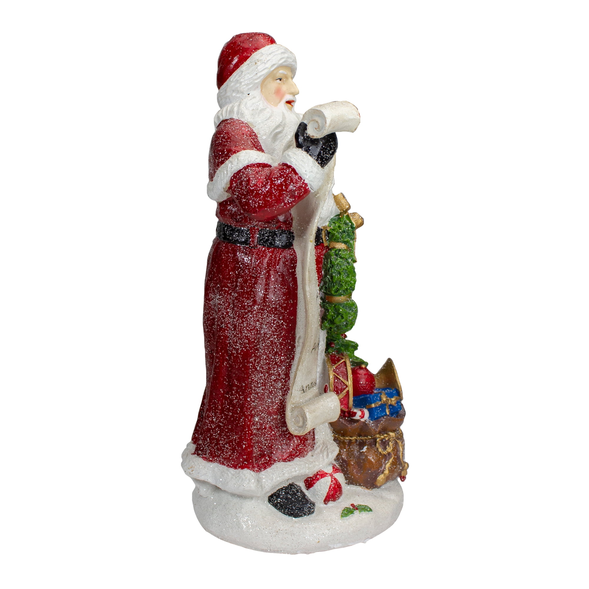 Northlight Santa Claus with Gift Sack and a Nice and Naughty List Christmas Figurine - 11.5"