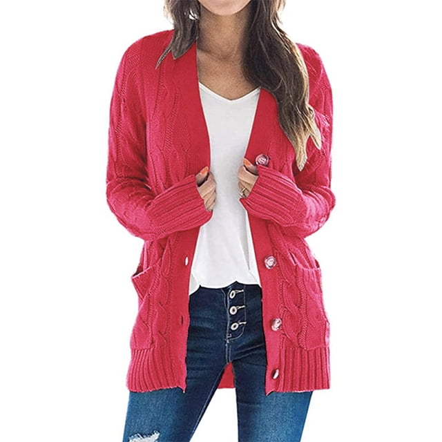 Cardigan Patchwork Boho pour Femmes Manches Longues Ouvert Manteau Tricoté avec Poches Décontracté Ample