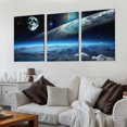 thumbnail image 2 of Shangniulu Space View From Earth Space Canvas Wall Art Landscape Modern Decor Canvas Wall Art Painting Decor Abstract Canvas for Living Room Bedroom Decor (12x16inch), 2 of 4