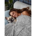 thumbnail image 3 of Twin Flat Sheet 66"x96", White Black Stripe Soft Lightweight Bedding Flat Sheets Only, Modern Abstract Art Moire Striped Brushed Microfiber Top Bed Sheet, Breathable StainResistant Bedsheets, 3 of 9