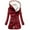 Red, variant on WRKEKC Women's Hooded Toggle Coat Double Breasted Fleece Lined Mid-Length Solid Color Elegant Commute Parka for European and American Style Red XXL