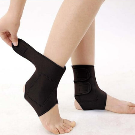 2 Pair Plantar Fasciitis Heel Pain Support Brace Tourmaline Adjustable Ankle Sleeves FREE Eyeglass Pouch by Juniper's