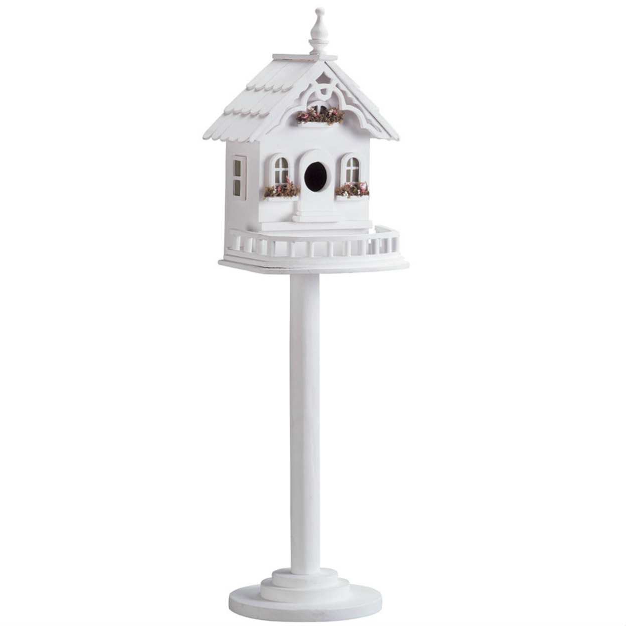 Home Decorative Victorian Pedestal Bird House - White - image 2 of 6