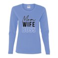 thumbnail image 2 of Wild Bobby, Mom Wife Boss Mother's Day Womens Graphic Long Sleeve Tee, Light Blue, Small, 2 of 6