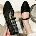 thumbnail image 4 of CHICVOMEY Lace Mesh Mary Jane Shoes for Women Casual & Work Walking Mary Jane Flats Ballet Flats with Buckle Fashion Ballet Flats for Women, 4 of 7