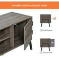 thumbnail image 5 of Wampat Mid-Century Modern TV Stand, Wood Media Entertainment Center for 65 Flat Screen, Rustic Oak, 5 of 5