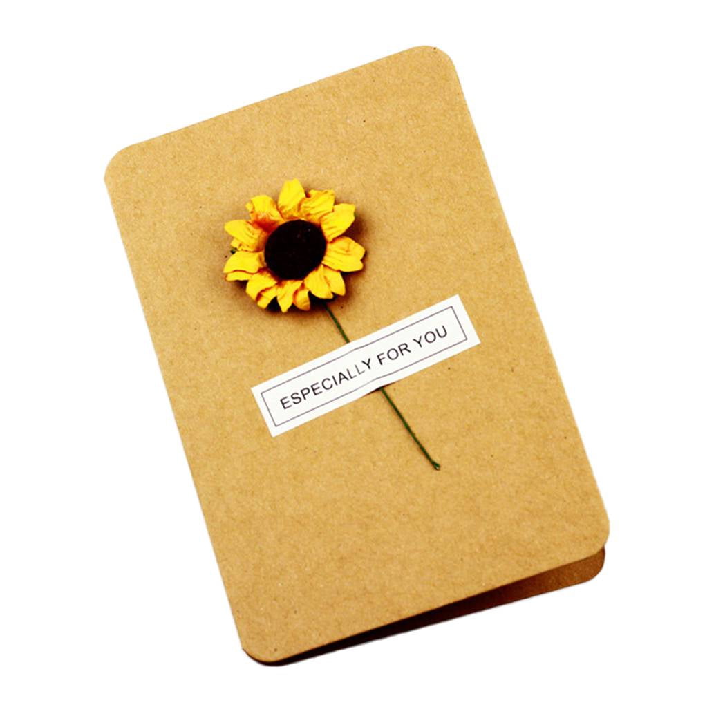Elenxs Dry Flower Craft Paper Greeting Card Retro New Year Christmas  Valentine's Day DIY Gift Card - Walmart.com