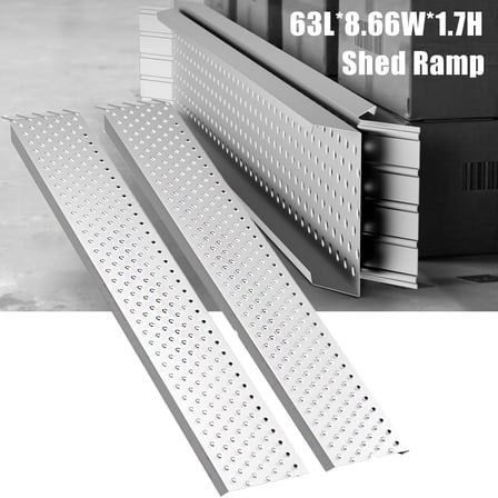 2PCS 5FT Aluminum Shed Ramps, 880 lbs Capacity, 9'' Wide Loading Ramps for Lawn Mower, UTV, ATV Ramp for Truck Bed Loading, Trailer Ramps for Trailers, Riding Mowers, Bicycles, Motorcycles