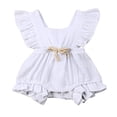 thumbnail image 2 of Newborn Baby Girl Ruffle Solid Color Romper Bodysuit 0-24 Months, 2 of 3